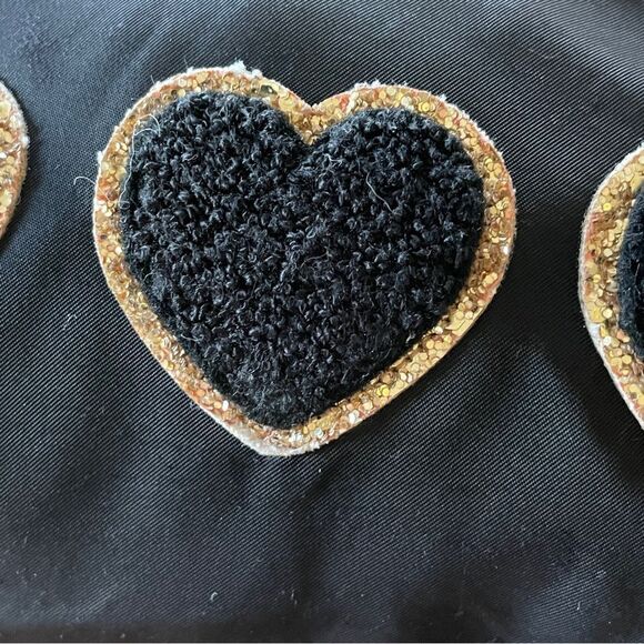 Stoney Clover Classic Backpack With Customized Fuzzy Heart Decals Gold Hardware - Picture 13 of 16